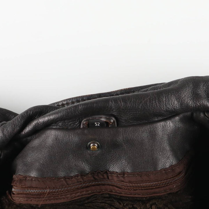 A-2 type leather flight jacket, men's XL size genuine leather black type Vintage Second Hand
