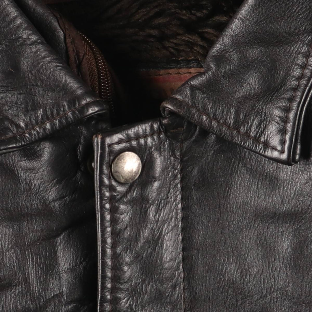 A-2 type leather flight jacket, men's XL size genuine leather black type Vintage Second Hand