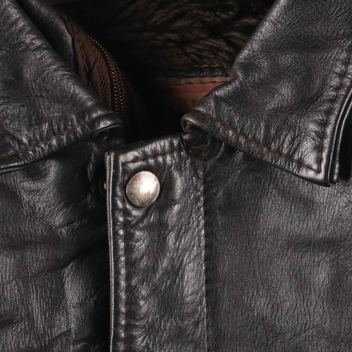 A-2 type leather flight jacket, men's XL size genuine leather black type Vintage Second Hand