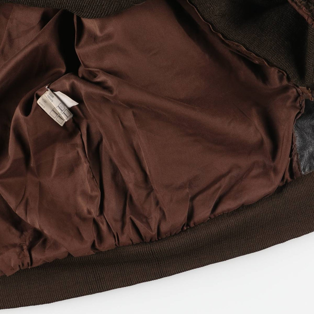 A-2 type leather flight jacket, men's XL size genuine leather black type Vintage Second Hand