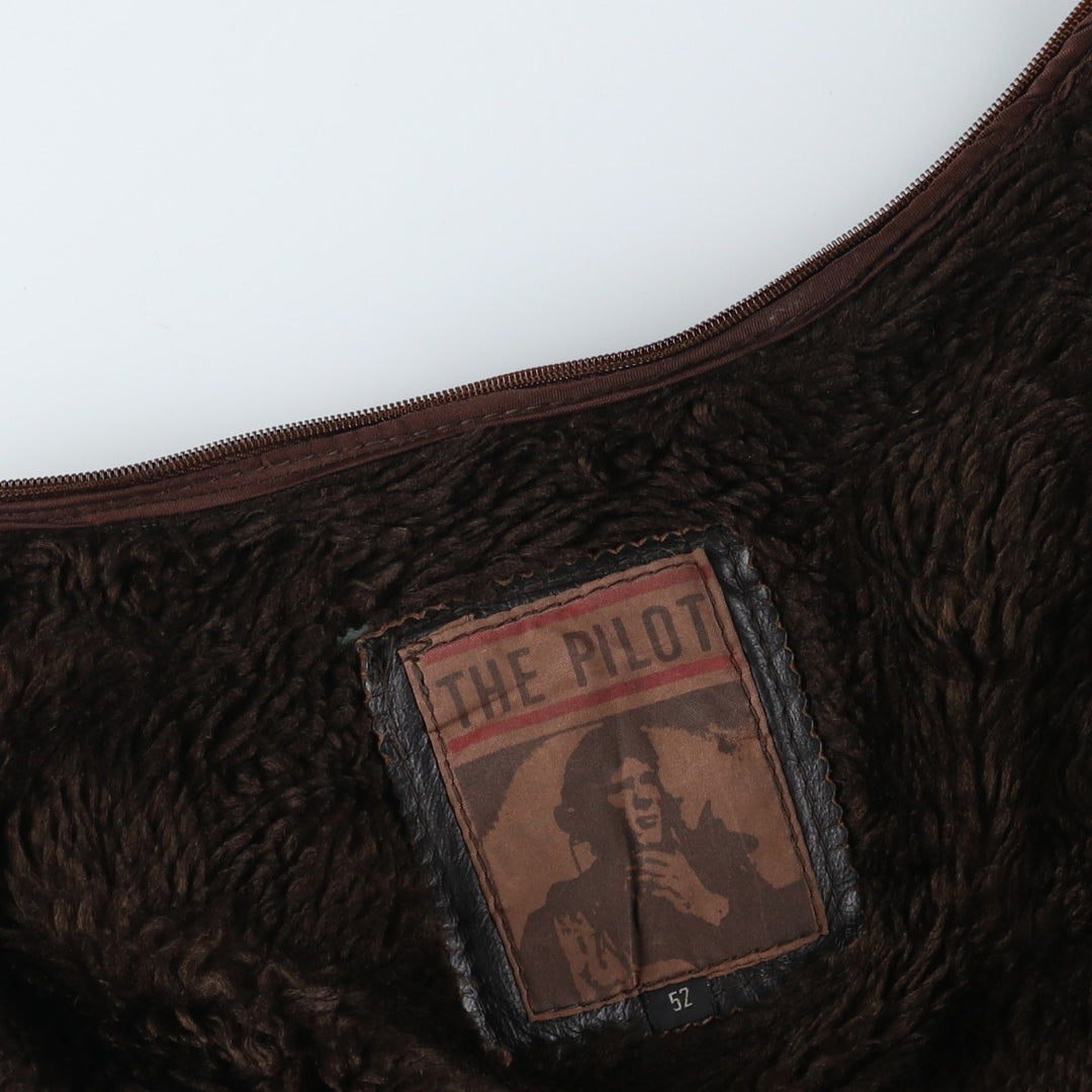 A-2 type leather flight jacket, men's XL size genuine leather black type Vintage Second Hand