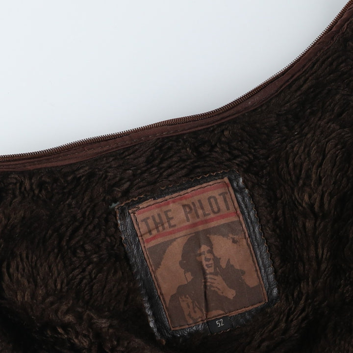 A-2 type leather flight jacket, men's XL size genuine leather black type Vintage Second Hand
