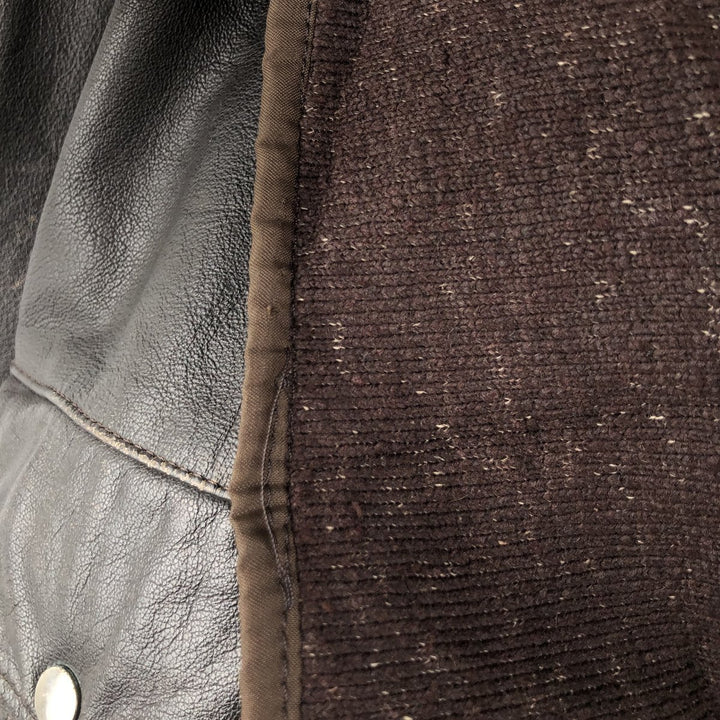 A-2 type leather flight jacket, men's XL size Genuine Leather Cowhide black type Vintage Second Hand