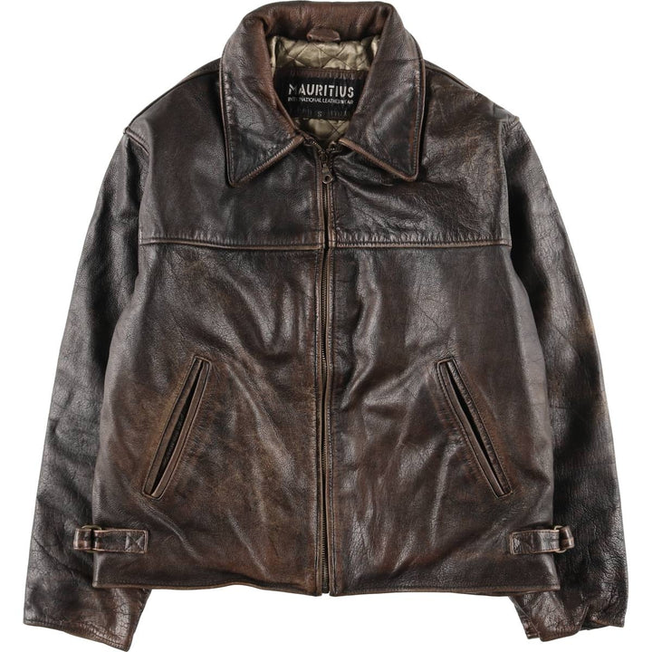 MAURITIUS Swing Top Type Padded Leather Blouson, Men's Size S unclear brown type Vintage Second Hand