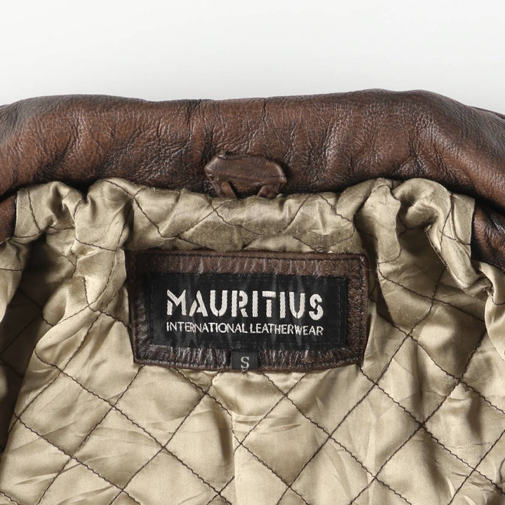 MAURITIUS Swing Top Type Padded Leather Blouson, Men's Size S unclear brown type Vintage Second Hand