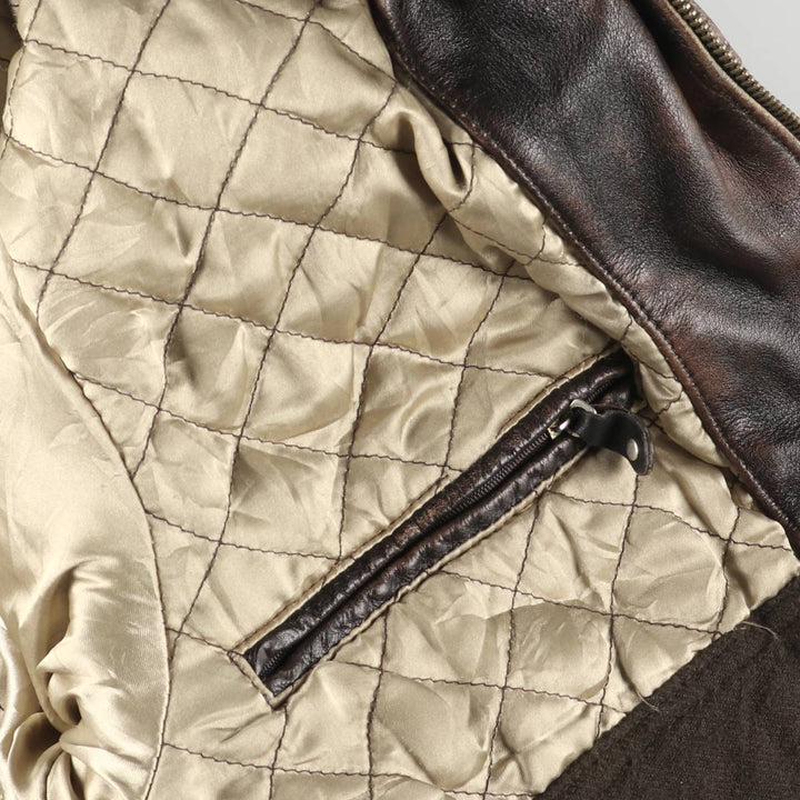 MAURITIUS Swing Top Type Padded Leather Blouson, Men's Size S unclear brown type Vintage Second Hand