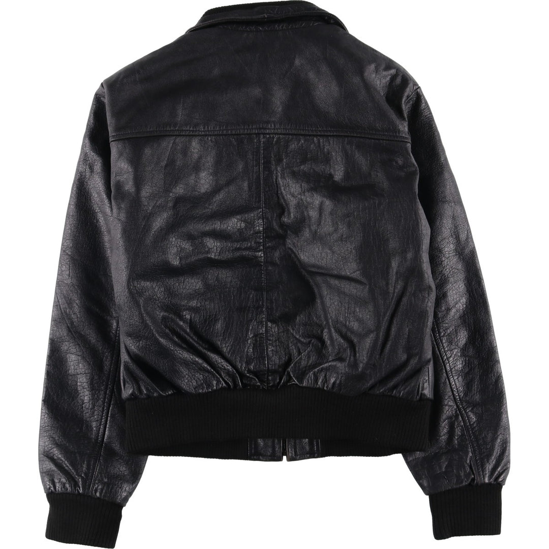 CUIR LAND Swing Top Leather Blouson, Men's Size L genuine leather black type Vintage Second Hand