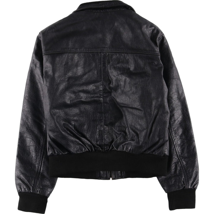 CUIR LAND Swing Top Leather Blouson, Men's Size L genuine leather black type Vintage Second Hand