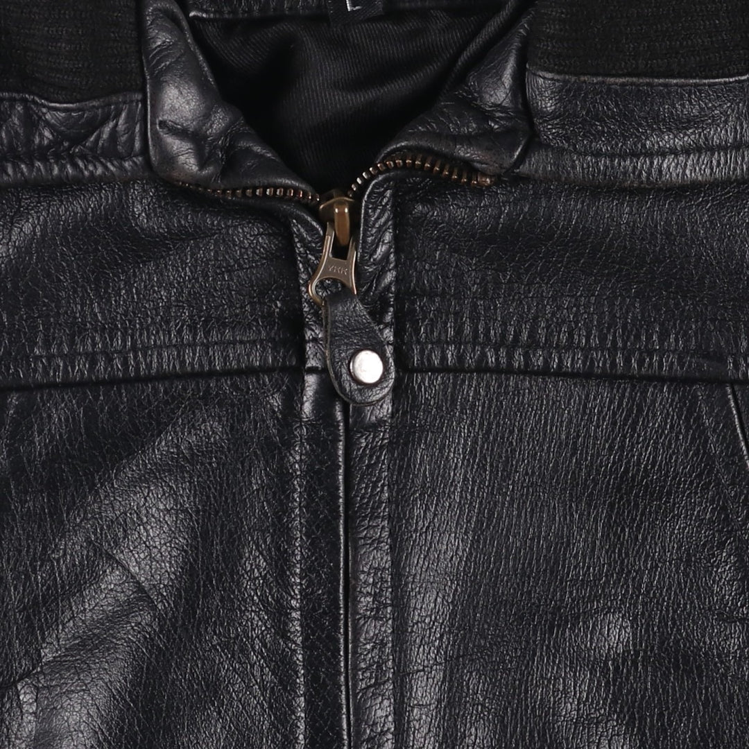 CUIR LAND Swing Top Leather Blouson, Men's Size L genuine leather black type Vintage Second Hand