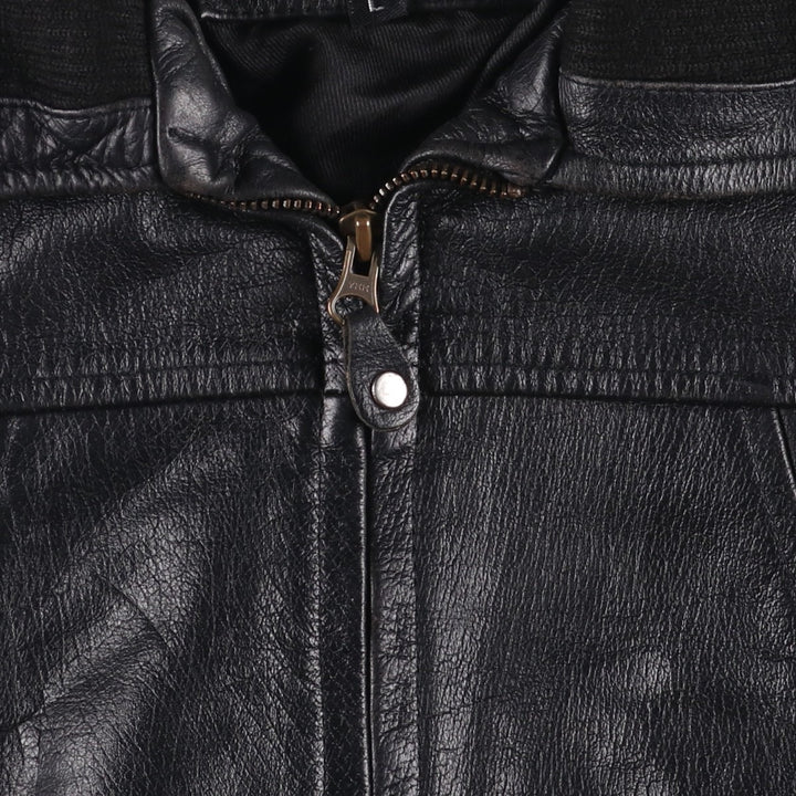 CUIR LAND Swing Top Leather Blouson, Men's Size L genuine leather black type Vintage Second Hand