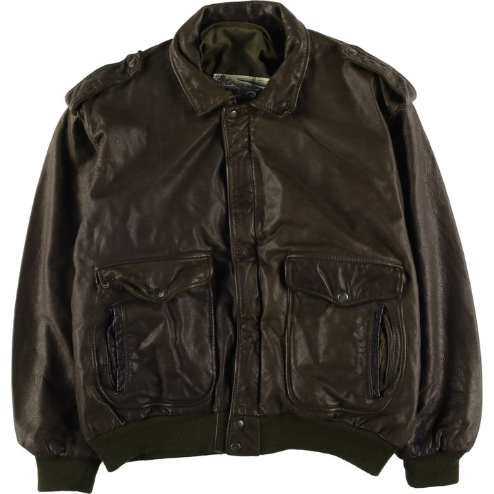 CARNET DE VOL A-2 Leather Flight Jacket, Men's Size XL genuine leather brown type Vintage Second Hand