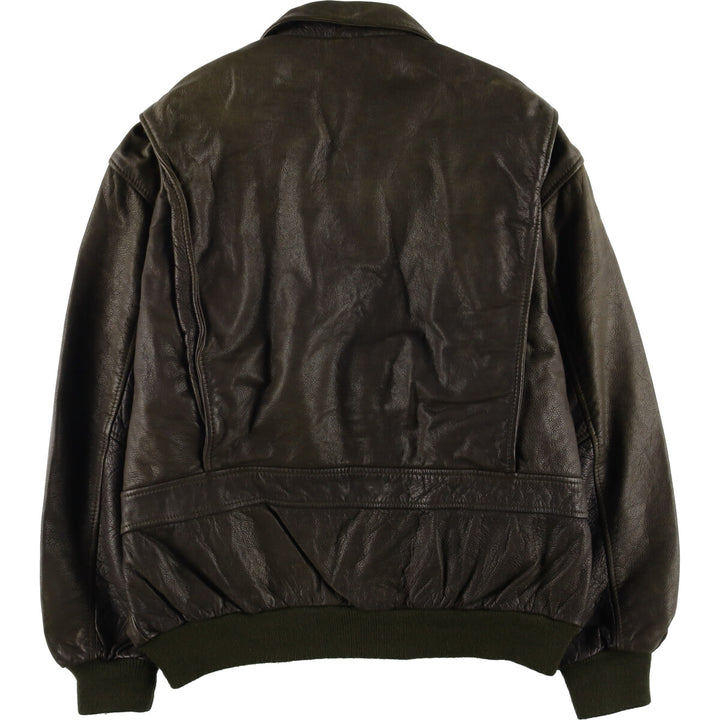 CARNET DE VOL A-2 Leather Flight Jacket, Men's Size XL genuine leather brown type Vintage Second Hand