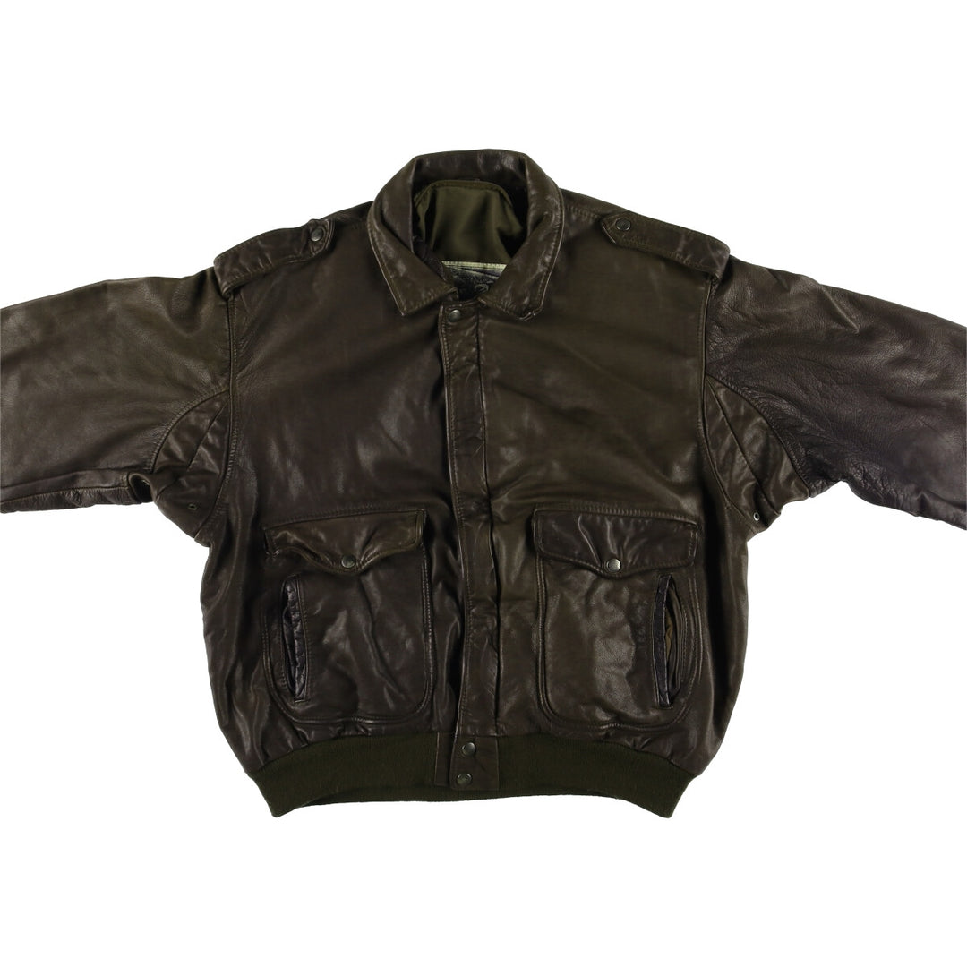 CARNET DE VOL A-2 Leather Flight Jacket, Men's Size XL genuine leather brown type Vintage Second Hand