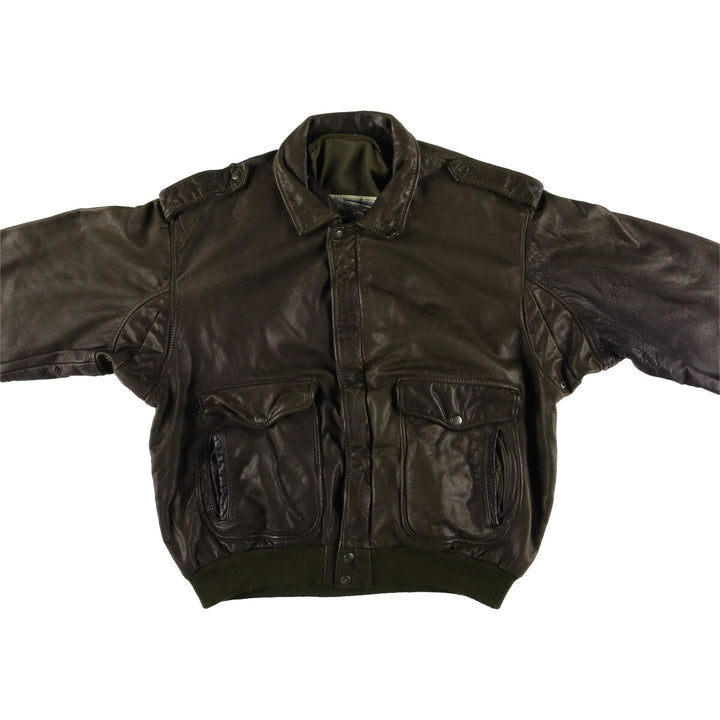 CARNET DE VOL A-2 Leather Flight Jacket, Men's Size XL genuine leather brown type Vintage Second Hand
