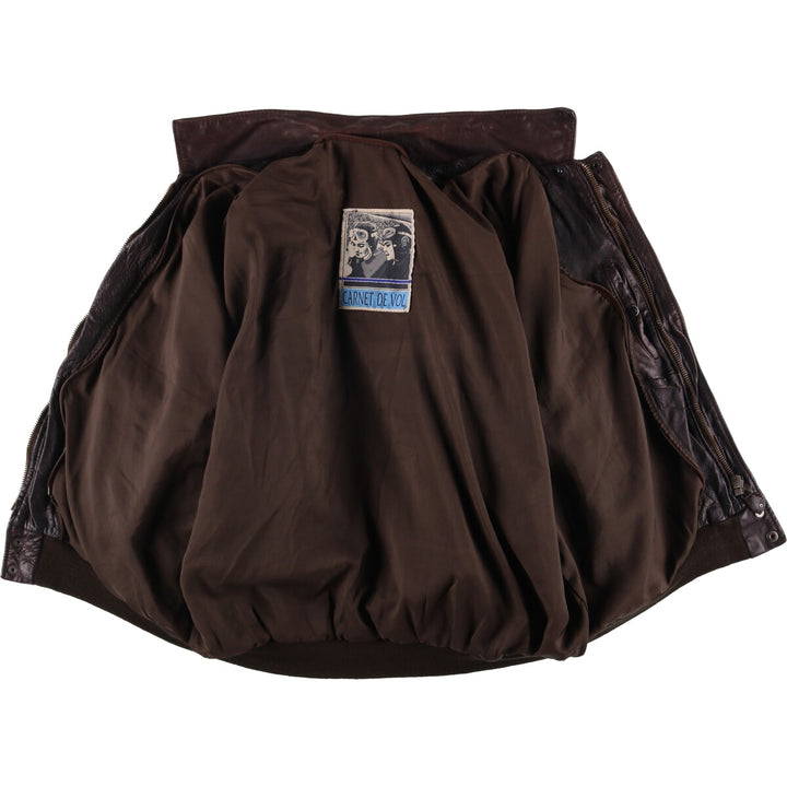 CARNET DE VOL A-2 Leather Flight Jacket, Men's Size XL genuine leather brown type Vintage Second Hand