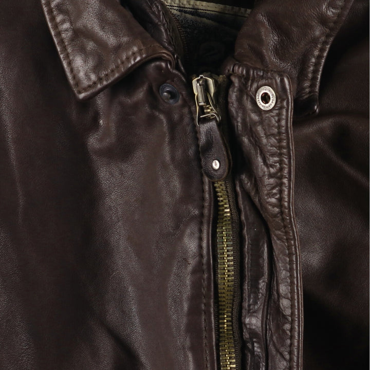 CARNET DE VOL A-2 Leather Flight Jacket, Men's Size XL genuine leather brown type Vintage Second Hand
