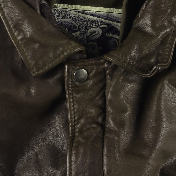 CARNET DE VOL A-2 Leather Flight Jacket, Men's Size XL genuine leather brown type Vintage Second Hand