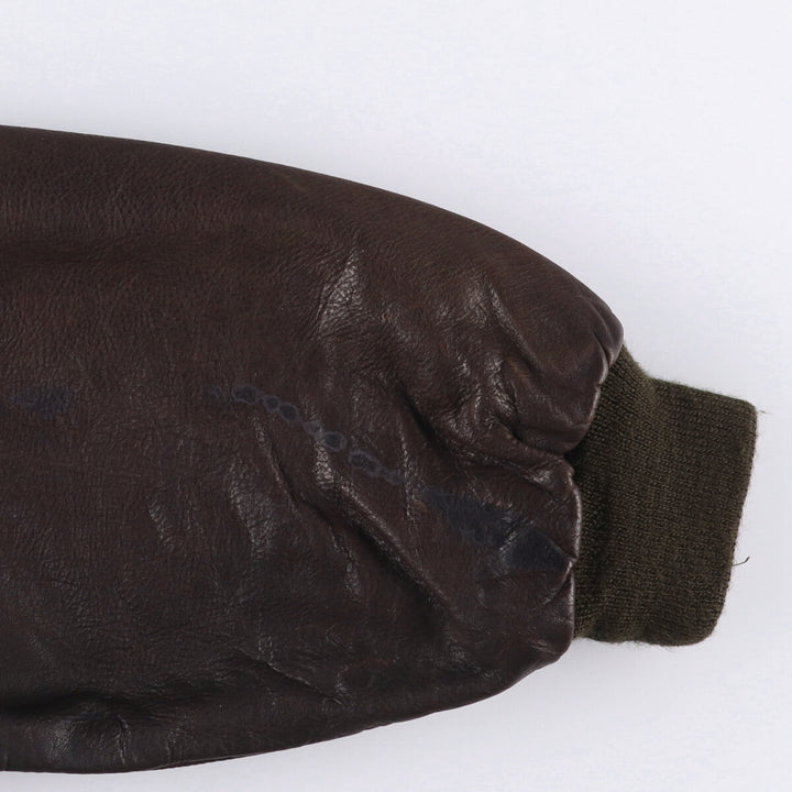 CARNET DE VOL A-2 Leather Flight Jacket, Men's Size XL genuine leather brown type Vintage Second Hand