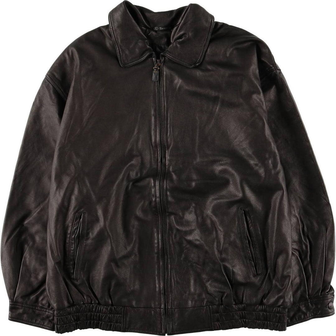 Sensini Swing Top Leather Blouson, Men's Size XL genuine leather brown type Vintage Second Hand
