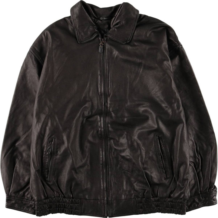 Sensini Swing Top Leather Blouson, Men's Size XL genuine leather brown type Vintage Second Hand