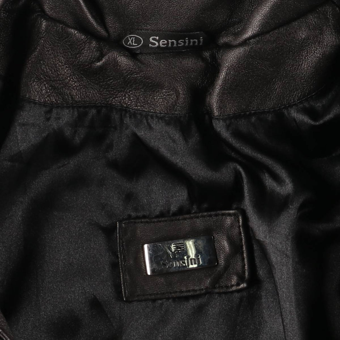 Sensini Swing Top Leather Blouson, Men's Size XL genuine leather brown type Vintage Second Hand