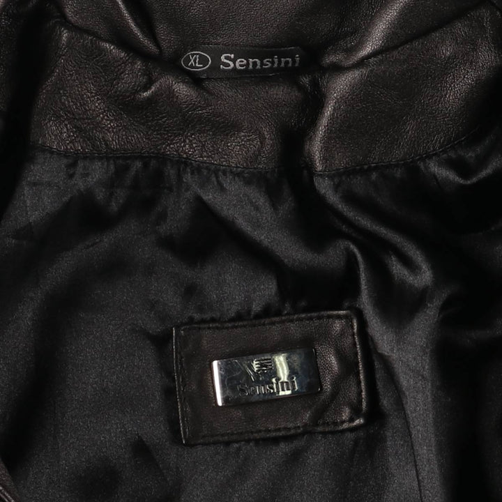 Sensini Swing Top Leather Blouson, Men's Size XL genuine leather brown type Vintage Second Hand
