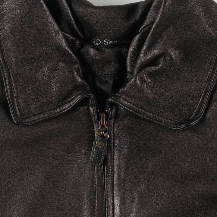 Sensini Swing Top Leather Blouson, Men's Size XL genuine leather brown type Vintage Second Hand
