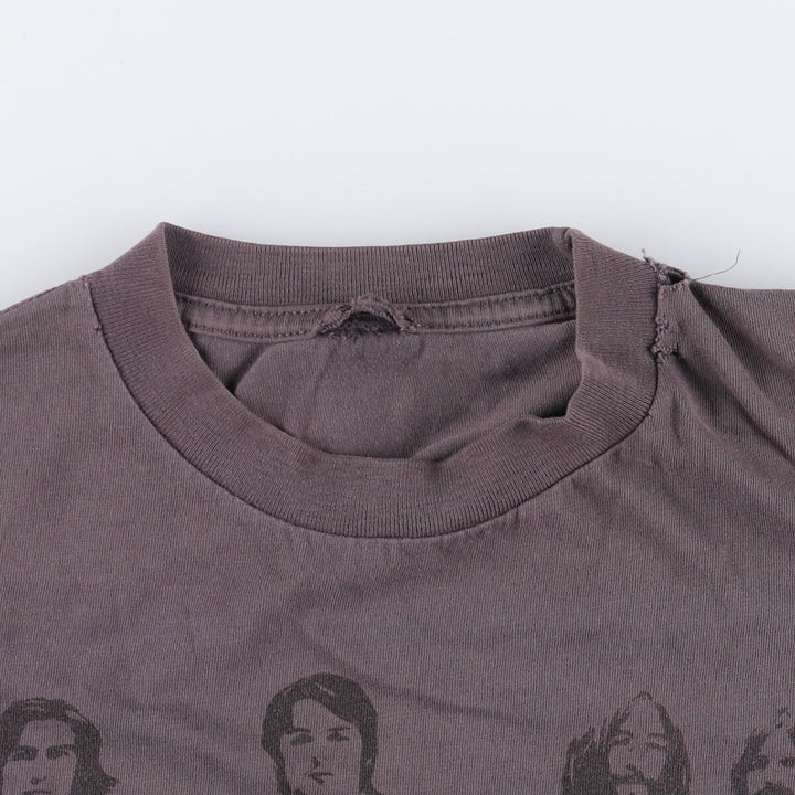 THE BEATLES Band T-shirt, Men's L size cotton brown type Vintage Second Hand