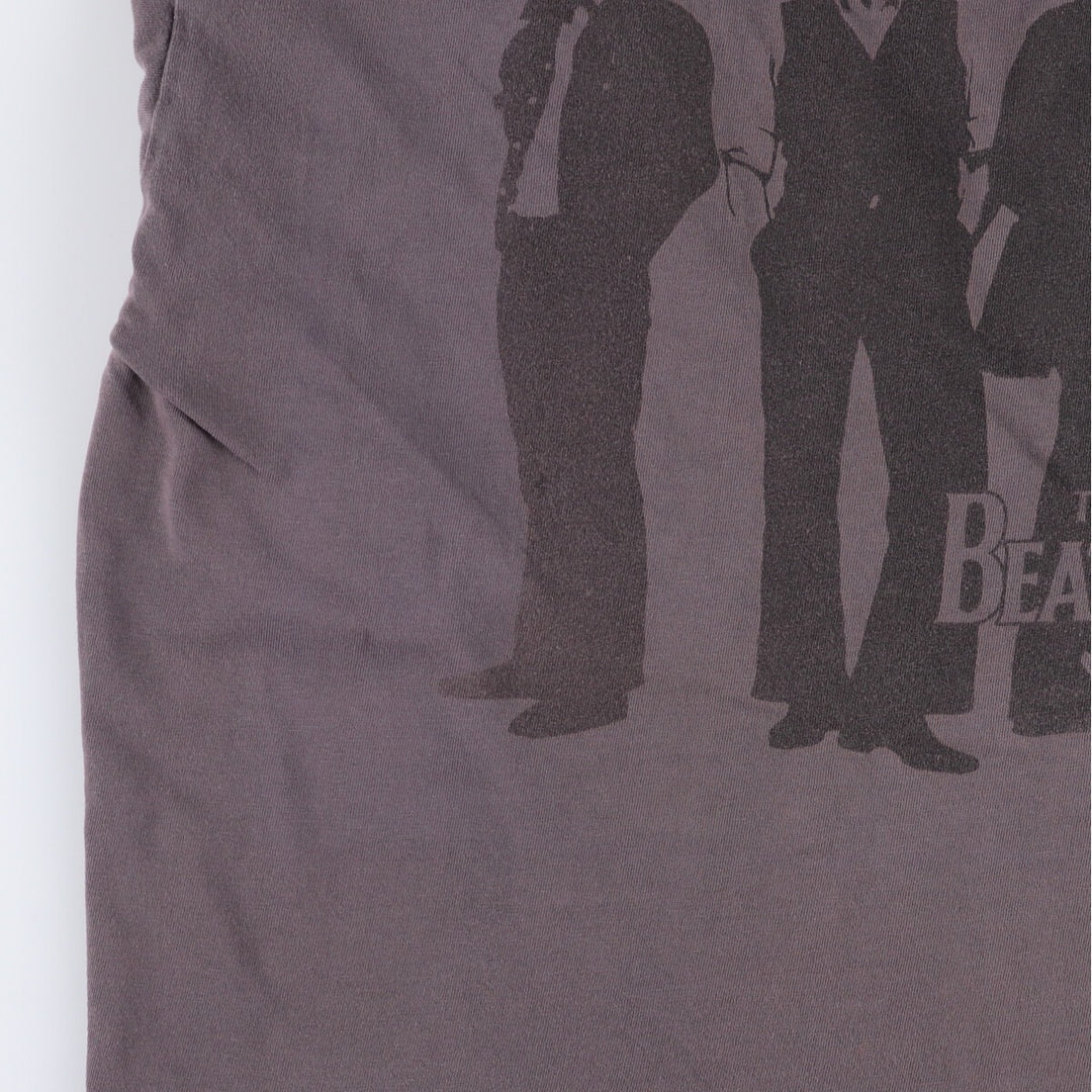THE BEATLES Band T-shirt, Men's L size cotton brown type Vintage Second Hand