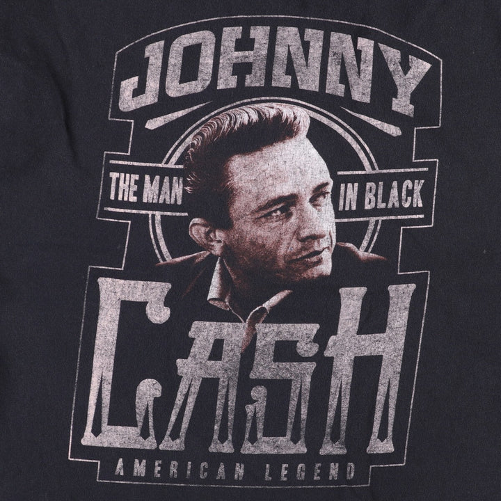 JOHNNY CASH Johnny Cash Band T-shirt Band T Men's XXL cotton black type Vintage Second Hand