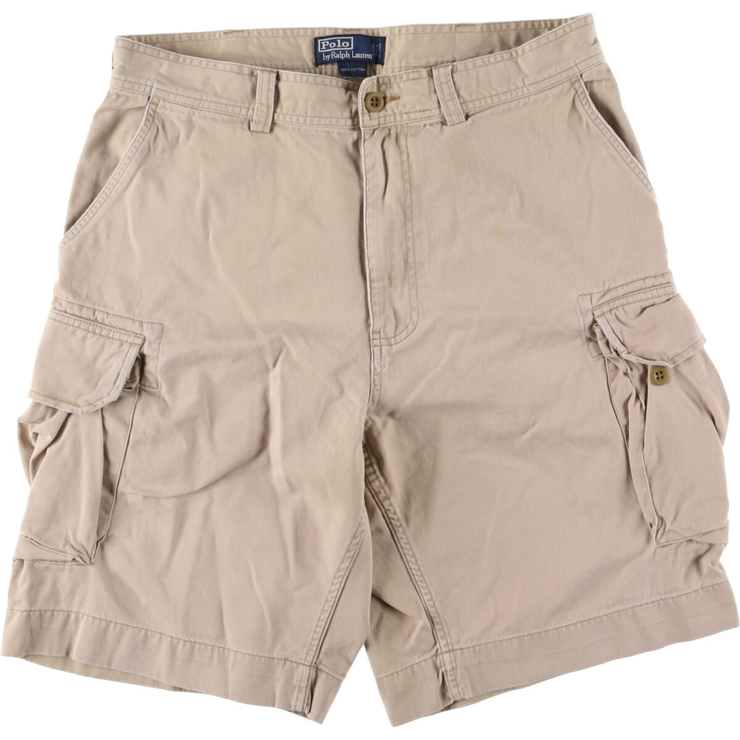 Ralph Lauren POLO by Ralph Lauren cargo shorts, short pants, men's size w34 cotton Beige type Vintage Second Hand