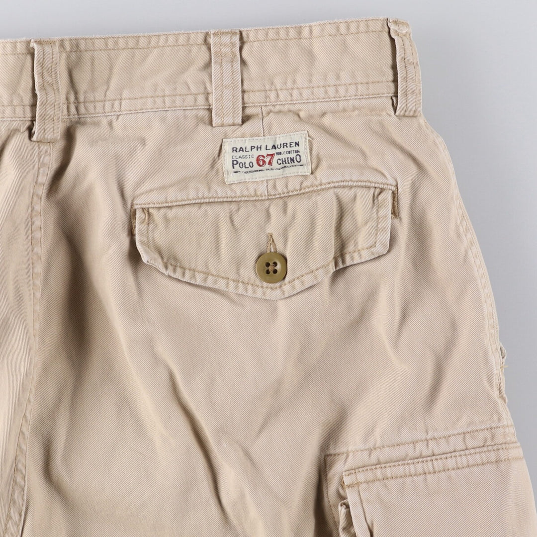 Ralph Lauren POLO by Ralph Lauren cargo shorts, short pants, men's size w34 cotton Beige type Vintage Second Hand