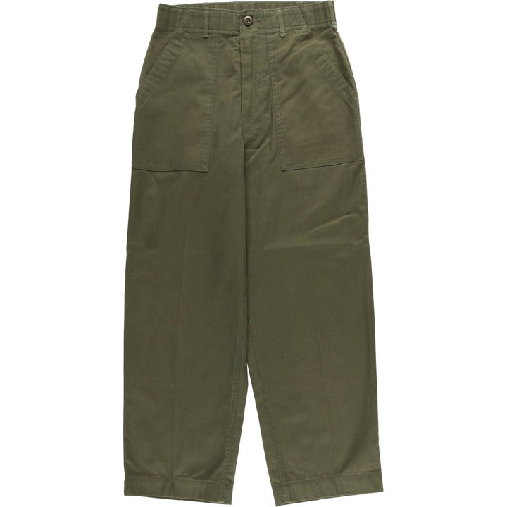 1980'S US Military Baker Pants, Made in USA, Size 30x31, Women's L (W28) cotton Khaki type Vintage Second Hand