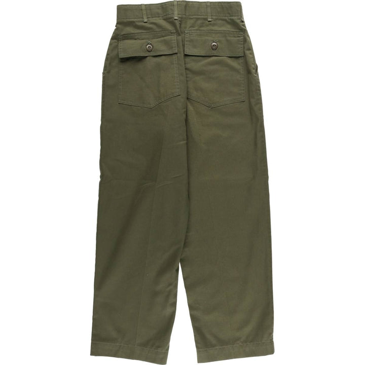 1980'S US Military Baker Pants, Made in USA, Size 30x31, Women's L (W28) cotton Khaki type Vintage Second Hand