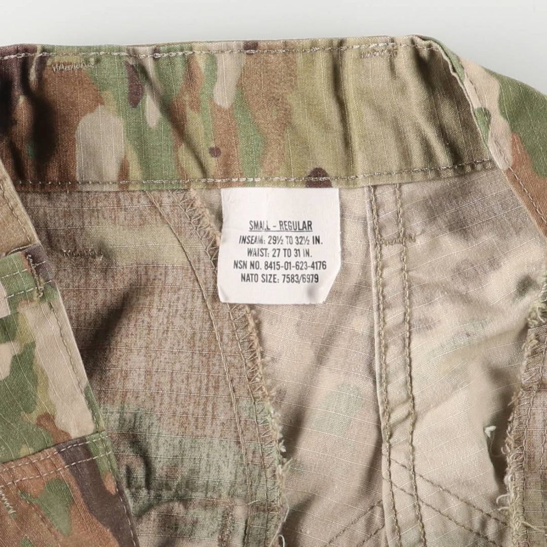 Genuine US military camouflage pattern multicam camo ripstop military cargo pants combat pants small regular men's w32 equivalent unclear Khaki type Vintage Second Hand