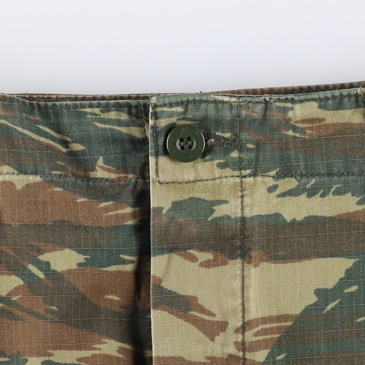 Greek Army Camouflage Pattern Lizard Camo Ripstop Military Cargo Pants S Men's W34 equivalent polyester Khaki type Vintage Second Hand