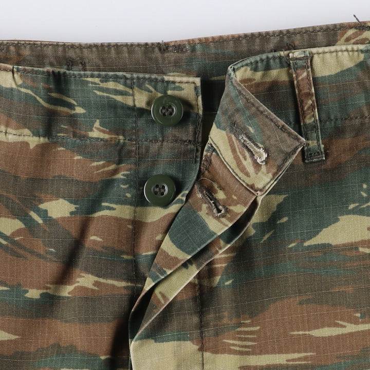 Greek Army Camouflage Pattern Lizard Camo Ripstop Military Cargo Pants S Men's W34 equivalent polyester Khaki type Vintage Second Hand