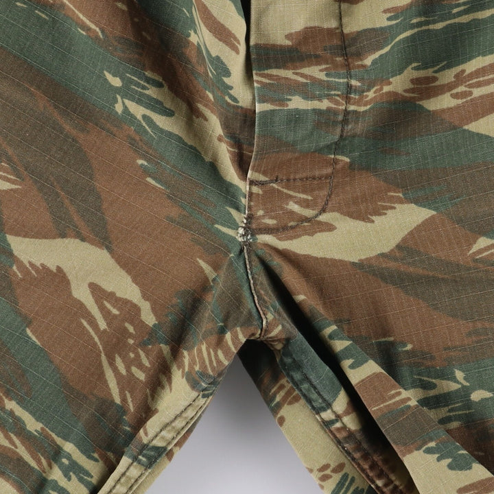 Greek Army Camouflage Pattern Lizard Camo Ripstop Military Cargo Pants S Men's W34 equivalent polyester Khaki type Vintage Second Hand