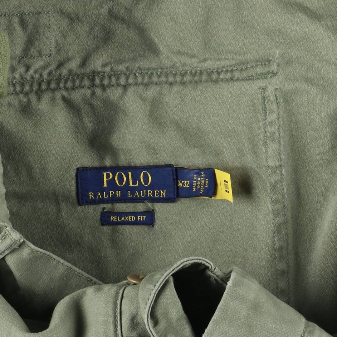 Ralph Lauren POLO RALPH LAUREN RELAXED FIT Paint Military Baker Pants Men's W37 equivalent cotton Khaki type sage green Vintage Second Hand