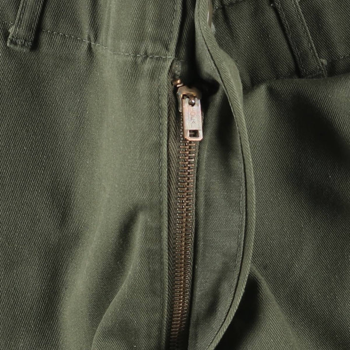 1980'S US military genuine military utility pants made in USA 32x33 equivalent to men's w32 polyester Khaki type Vintage Second Hand