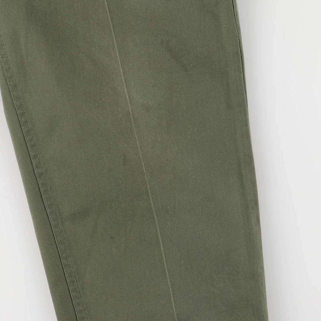 1980'S US military genuine military utility pants made in USA 32x33 equivalent to men's w32 polyester Khaki type Vintage Second Hand