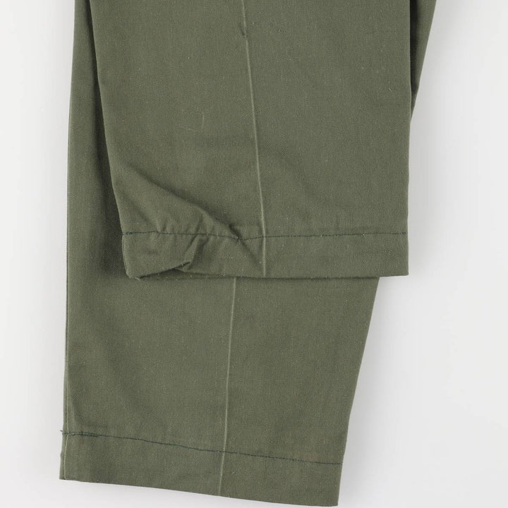 1980'S US military genuine military utility pants made in USA 32x33 equivalent to men's w32 polyester Khaki type Vintage Second Hand