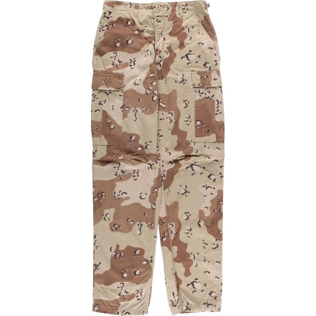 1990'S US Military 6C Dessert Chocolate Chip Camo Military Cargo Pants, Combat Pants, Small-Long, Men's, Size W31 cotton Beige type Vintage Second Hand