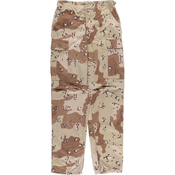 1990'S US Military 6C Dessert Chocolate Chip Camo Military Cargo Pants, Combat Pants, Small-Long, Men's, Size W31 cotton Beige type Vintage Second Hand
