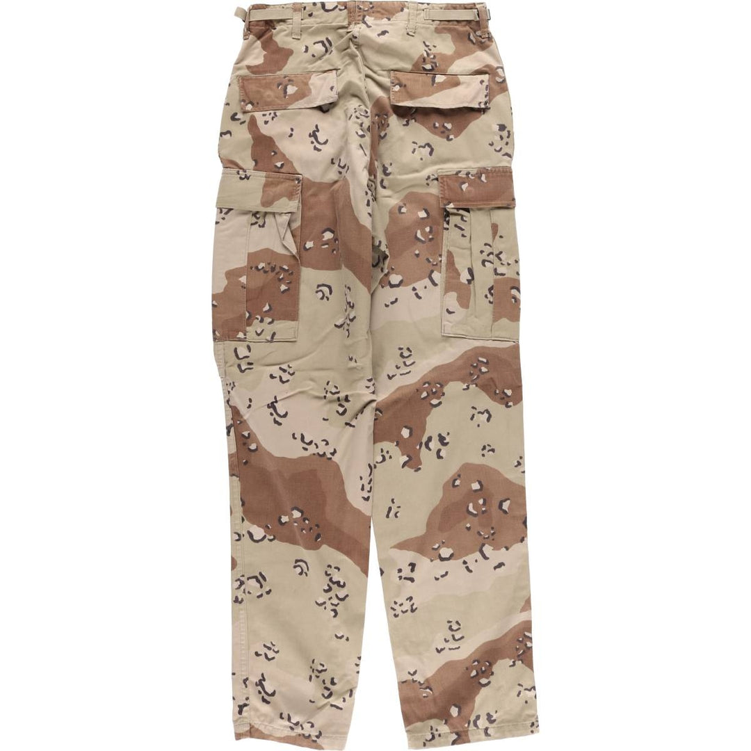 1990'S US Military 6C Dessert Chocolate Chip Camo Military Cargo Pants, Combat Pants, Small-Long, Men's, Size W31 cotton Beige type Vintage Second Hand