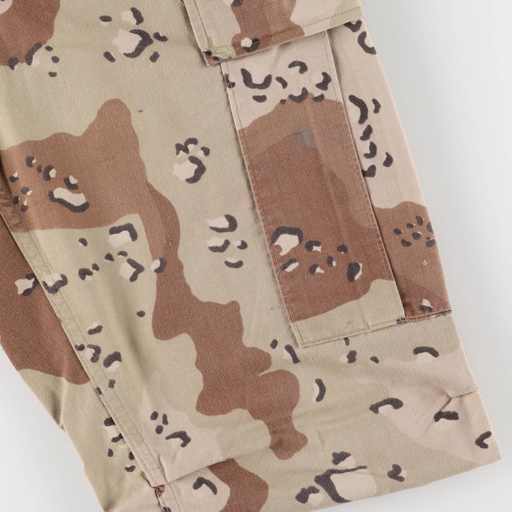 1990'S US Military 6C Dessert Chocolate Chip Camo Military Cargo Pants, Combat Pants, Small-Long, Men's, Size W31 cotton Beige type Vintage Second Hand