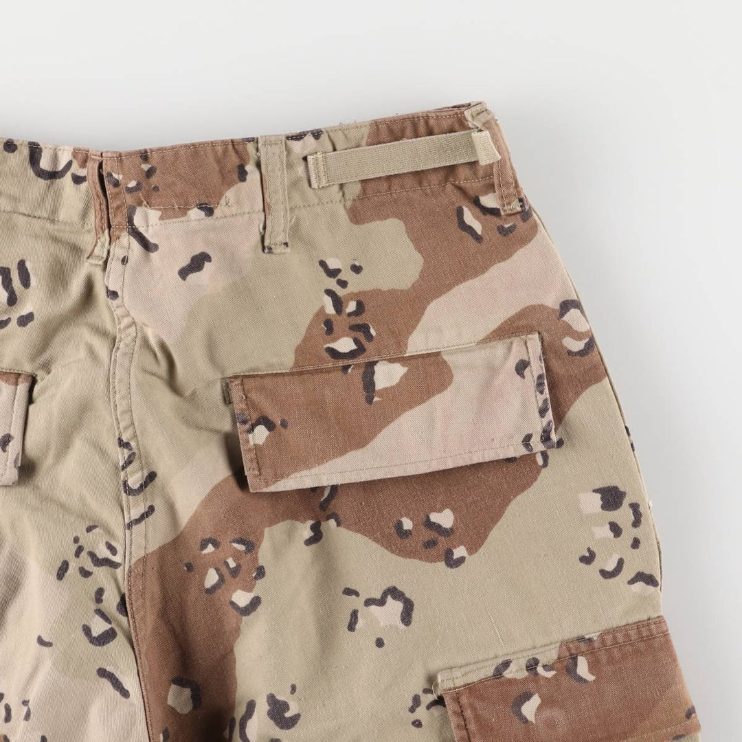 1990'S US Military 6C Dessert Chocolate Chip Camo Military Cargo Pants, Combat Pants, Small-Long, Men's, Size W31 cotton Beige type Vintage Second Hand
