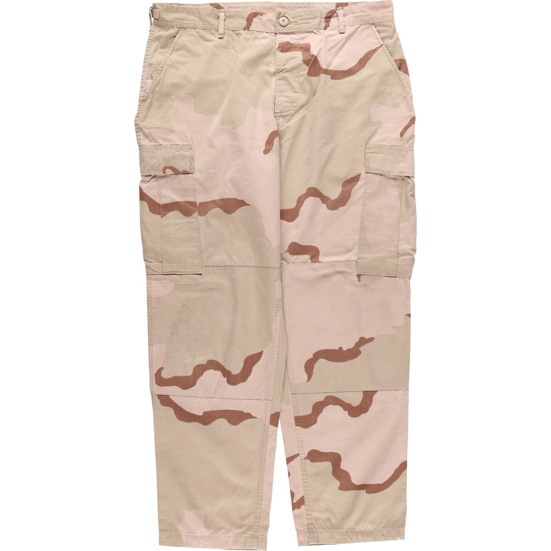 00'S US Military Genuine Camouflage Pattern 3C Desert Camo Ripstop Military Cargo Pants Combat Pants Made in USA LARGE-REGULAR Nylon Beige type Vintage Second Hand
