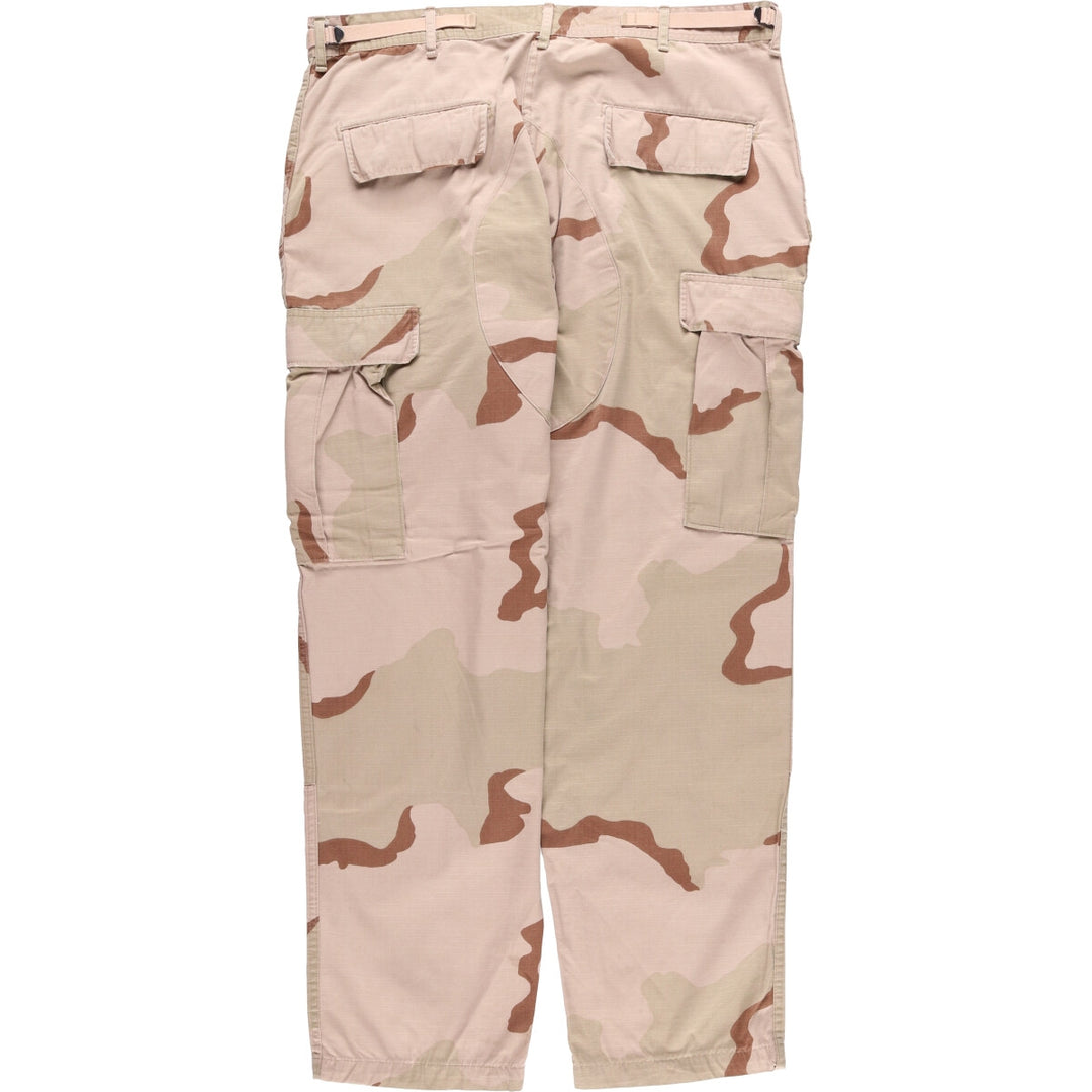 00'S US Military Genuine Camouflage Pattern 3C Desert Camo Ripstop Military Cargo Pants Combat Pants Made in USA LARGE-REGULAR Nylon Beige type Vintage Second Hand