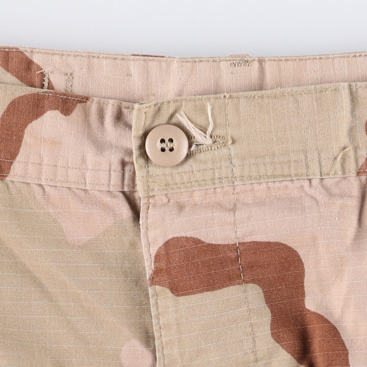 00'S US Military Genuine Camouflage Pattern 3C Desert Camo Ripstop Military Cargo Pants Combat Pants Made in USA LARGE-REGULAR Nylon Beige type Vintage Second Hand